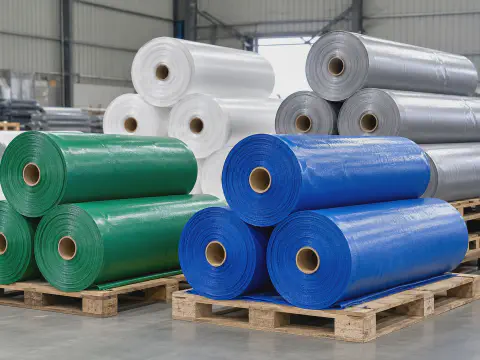 Tarpaulin fabric rolls supplied for buyer-side cover conversion